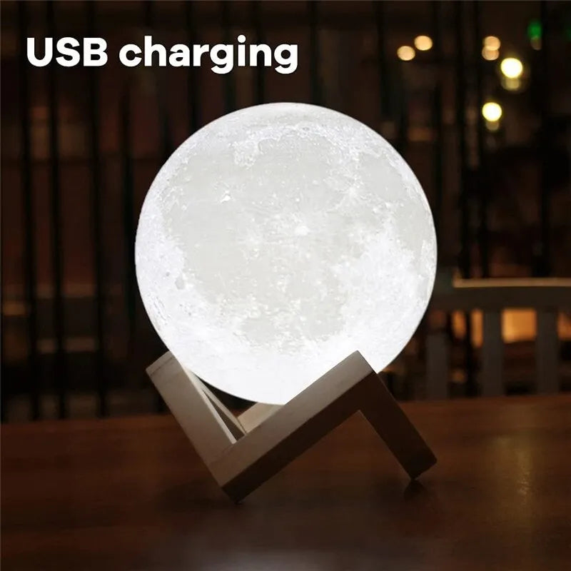 Rechargeable 3D Moon Lamp