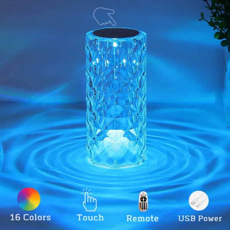 Crystal Diamond LED Lamp | 16 Colors