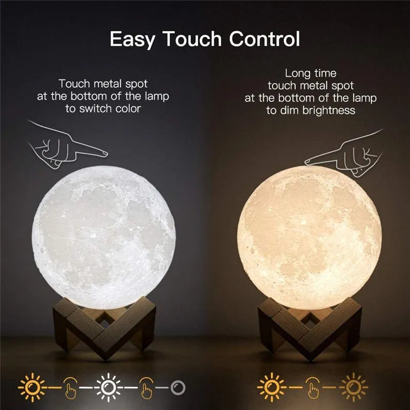 Rechargeable 3D Moon Lamp